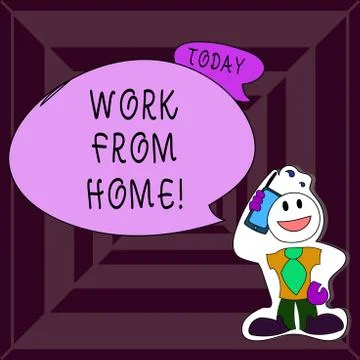 Writing note showing Work From Home. Business photo showcasing Freelance job Stock Illustration