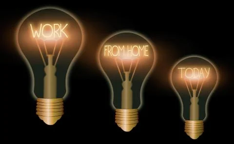 Writing note showing Work From Home. Business photo showcasing communicating Stock Illustration