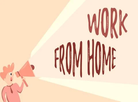 Writing note showing Work From Home. Business photo showcasing communicating イラスト素材