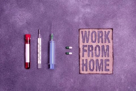 Writing note showing Work From Home. Business photo showcasing communicating Foto stock