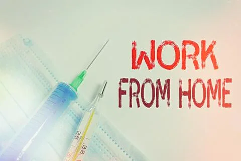 Writing note showing Work From Home. Business photo showcasing communicating Foto stock