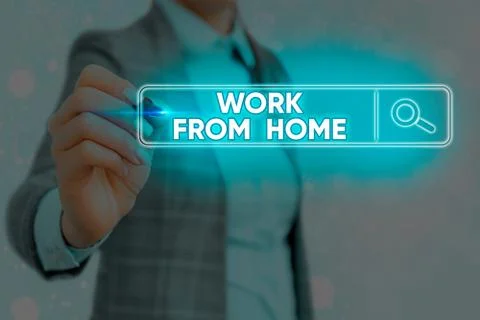 Writing note showing Work From Home. Business photo showcasing communicating Foto stock