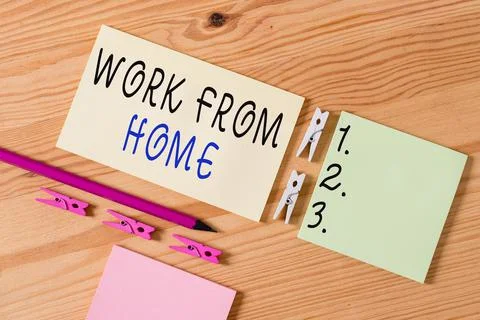 Writing note showing Work From Home. Business photo showcasing communicating Foto stock