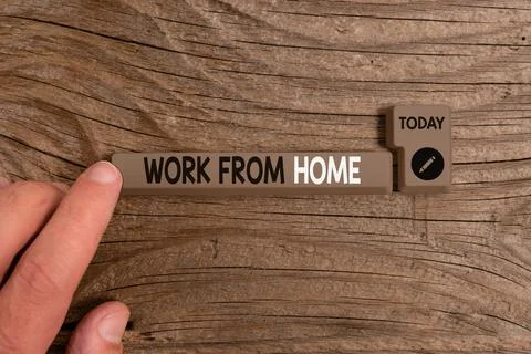 Writing note showing Work From Home. Business photo showcasing communicating Foto stock