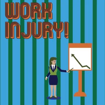Writing note showing Work Injury. Business photo showcasing accident that Stock Illustration