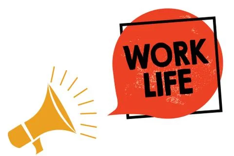 Writing note showing Work Life. Business photo showcasing An everyday task to Illustrazione stock
