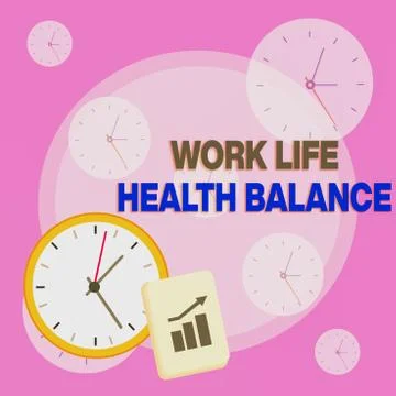 Writing note showing Work Life Health Balance. Business photo showcasing Stock Illustration