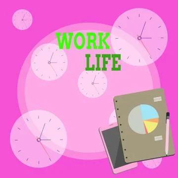 Writing note showing Work Life. Business photo showcasing An everyday task to Stock Illustration