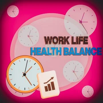 Writing note showing Work Life Health Balance. Business photo showcasing Stock Illustration