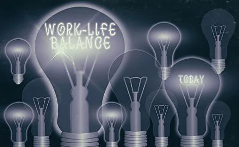 Writing note showing Work life Balance. Business photo showcasing prioritization Stock Illustration