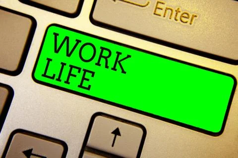 Writing note showing Work Life. Business photo showcasing An everyday task to 写真素材