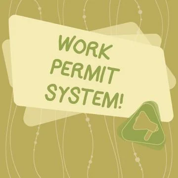 Writing note showing Work Permit System. Business photo showcasing formal Stock Illustration