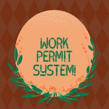 Writing note showing Work Permit System. Business photo showcasing formal Stock Illustration