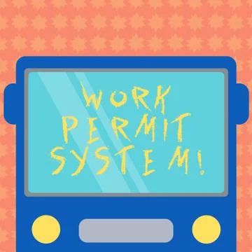 Writing note showing Work Permit System. Business photo showcasing formal Stock Illustration