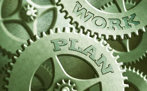Writing note showing Work Plan. Business photo showcasing project to be Stock Illustration