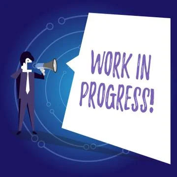 Writing note showing Work In Progress. Business photo showcasing unfinished Illustrazione stock
