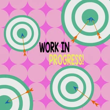 Writing note showing Work In Progress. Business photo showcasing unfinished Illustrazione stock