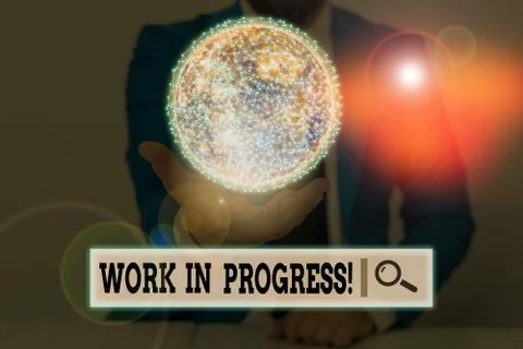 Writing note showing Work In Progress. Business photo showcasing unfinished Stockfoto's