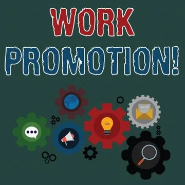 Writing note showing Work Promotion. Business photo showcasing advancement of an Illustrazione stock