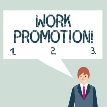 Writing note showing Work Promotion. Business photo showcasing advancement of an Stock Illustration