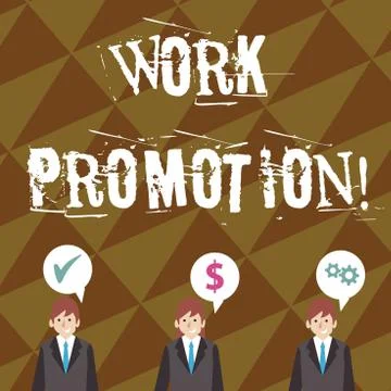 Writing note showing Work Promotion. Business photo showcasing advancement of an Stock Illustration