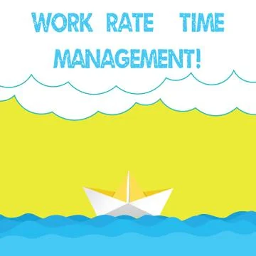 Writing note showing Work Rate Time Management. Business photo showcasing Stock Illustration