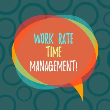 Writing note showing Work Rate Time Management. Business photo showcasing Stock Illustration