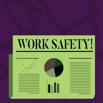 Writing note showing Work Safety. Business photo showcasing policies and proc Stock Illustration