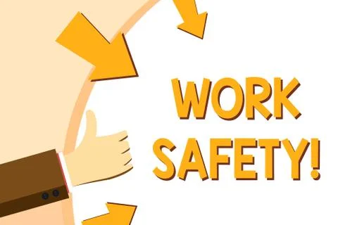 Writing note showing Work Safety. Business photo showcasing policies and Stock Illustration