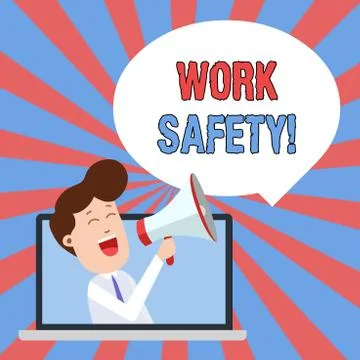 Writing note showing Work Safety. Business photo showcasing policies and Stock Illustration