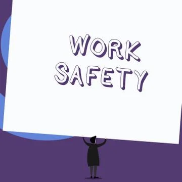 Writing note showing Work Safety. Business photo showcasing policies and Stock Illustration
