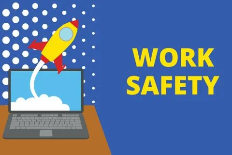 Writing note showing Work Safety. Business photo showcasing policies and Stock Illustration