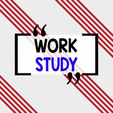 Writing note showing Work Study. Business photo showcasing college program that Stock Illustration
