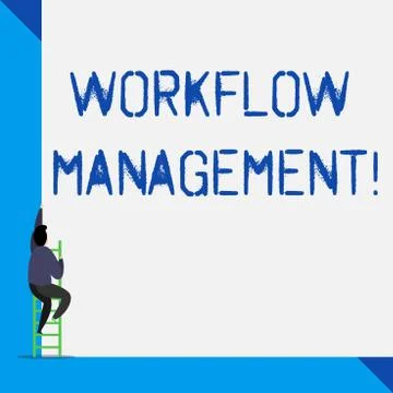 Writing note showing Workflow Management. Business photo showcasing the 库存插图