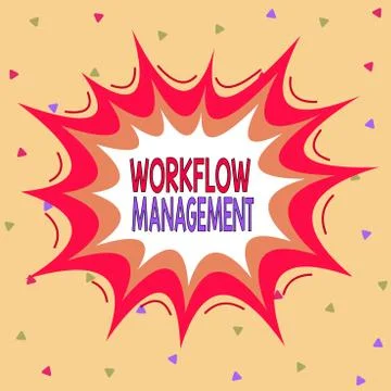 Writing note showing Workflow Management. Business photo showcasing the Illustrazione stock