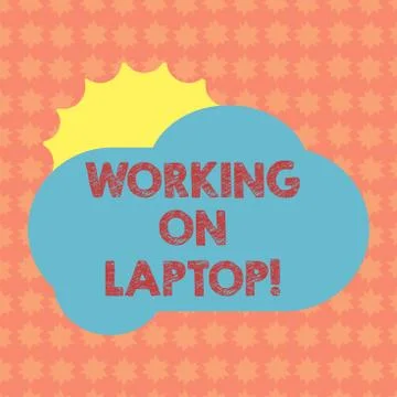Writing note showing Working On Laptop. Business photo showcasing getting job Stock-Illustration