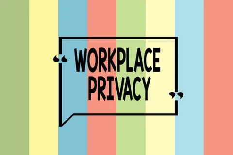 Writing note showing Workplace Privacy. Business photo showcasing protection of Stock Illustration