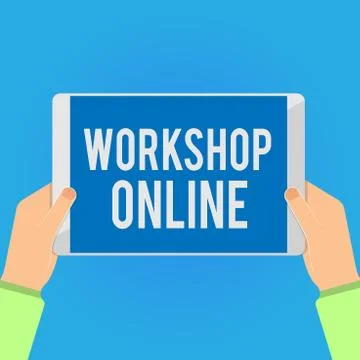 Writing note showing Workshop Online. Business photo showcasing room or building Stock-Illustration