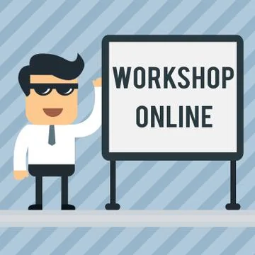 Writing note showing Workshop Online. Business photo showcasing room or building Stock Illustration