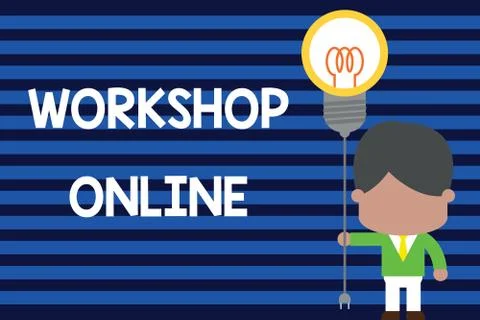 Writing note showing Workshop Online. Business photo showcasing room or building Stock Illustration