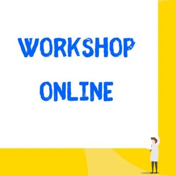 Writing note showing Workshop Online. Business photo showcasing room or building Stock Illustration