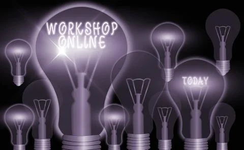Writing note showing Workshop Online. Business photo showcasing course made Stock Illustration