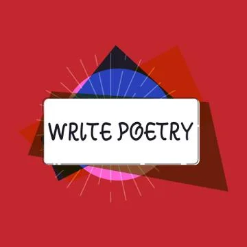 Writing note showing Write Poetry. Business photo showcasing Writing literature Stock Illustration