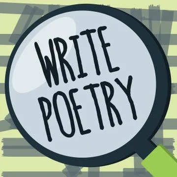 Writing note showing Write Poetry. Business photo showcasing Writing literature Stock Illustration