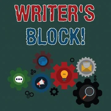 Writing note showing Writer S Is Block. Business photo showcasing condition of Illustrazione stock