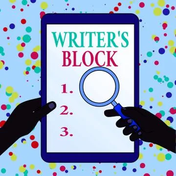 Writing note showing Writer S Block. Business photo showcasing Condition of Illustrazione stock