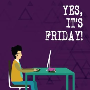 Writing note showing Yes It S Friday. Business photo showcasing having weekend 스톡 일러스트
