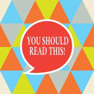 Writing note showing You Should Read This. Business photo showcasing Stock Illustration