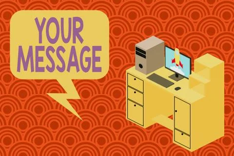 Writing note showing Your Message. Business photo showcasing piece of Illustrazione stock