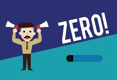 Writing note showing Zero. Business photo showcasing no quantity or number no Stock Illustration